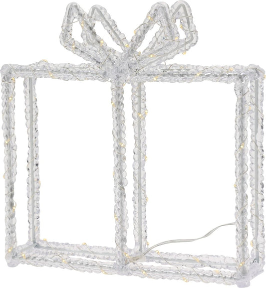 Kerstverlichting Kado - 80 Led - 23 Cm Hoog - Timer - Op Batterijen - Buiten En Binnen