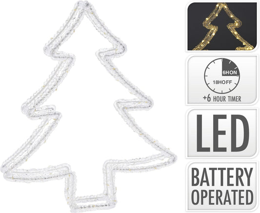 Kerstverlichting Kerstboom - 80 Led - 34 Cm - Timer - Op Batterijen - Buiten En Binnen