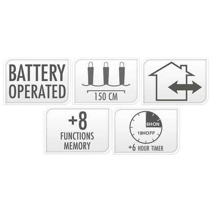 Clusterverlichting 192 Led -  1.4M - Two Tone Adorable - Batterij - Lichtfuncties - Geheugen - Timer