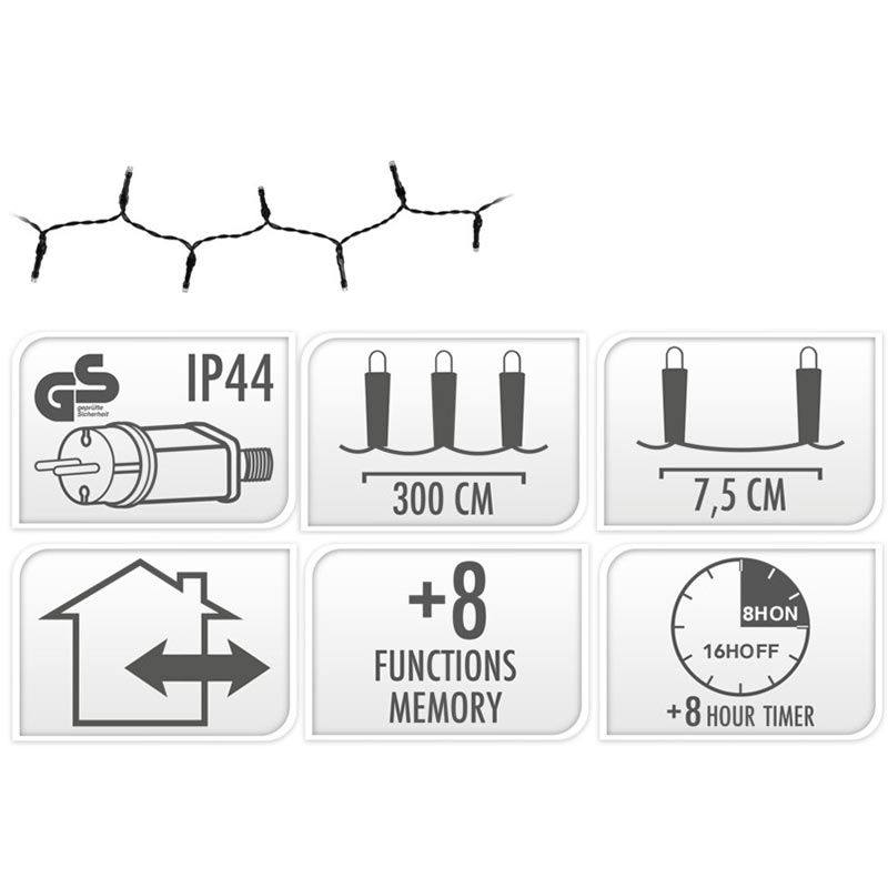 Kerstverlichting 40 Led- 3M - Multicolor - Timer - Lichtfuncties - Geheugen - Buiten