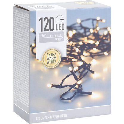 Kerstverlichting 120 Led- 9M - Extra Warm Wit - Timer - Lichtfuncties - Geheugen - Buiten