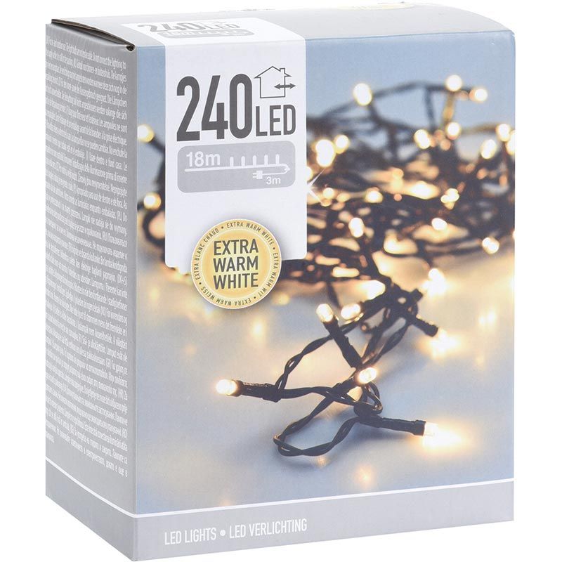 Kerstverlichting 240 Led- 18M - Extra Warm Wit - Timer - Lichtfuncties - Geheugen - Buiten
