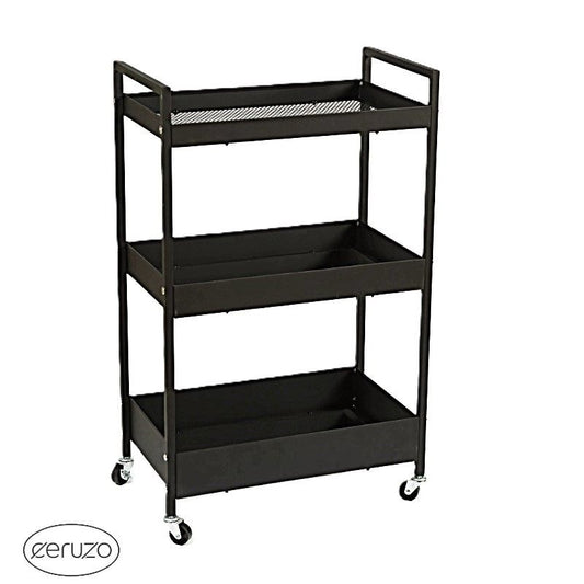 Keukentrolley - 3 Lagen - Metaal - Zwart