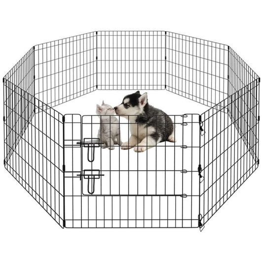 Ceruzo Puppyren - Opvouwbaar - Met Deur - 8 Panelen 60X60 Cm - 480 Cm Omtrek