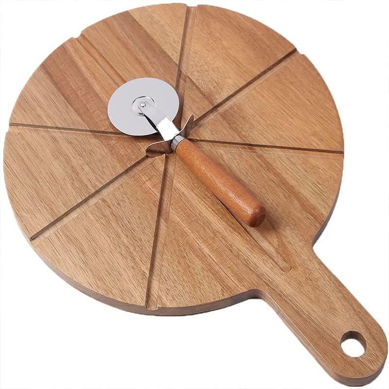 Ceruzo Pizza Snijplank Acaciahout - Met Pizzasnijder