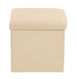 Ceruzo Poef - Beige - 38X38X38 Cm - Opvouwbaar - Hocker Met Opbergruimte