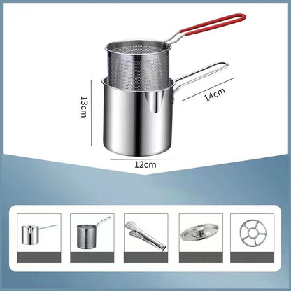 Ceruzo Mini Frituurpan Met Mandje - 1.2L - Geschikt Voor Gas