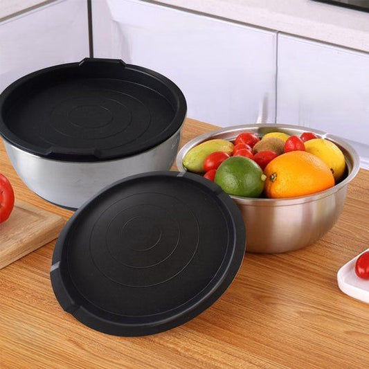 Ceruzo Mengkommen Met Deksel - Rvs - Set Van 3