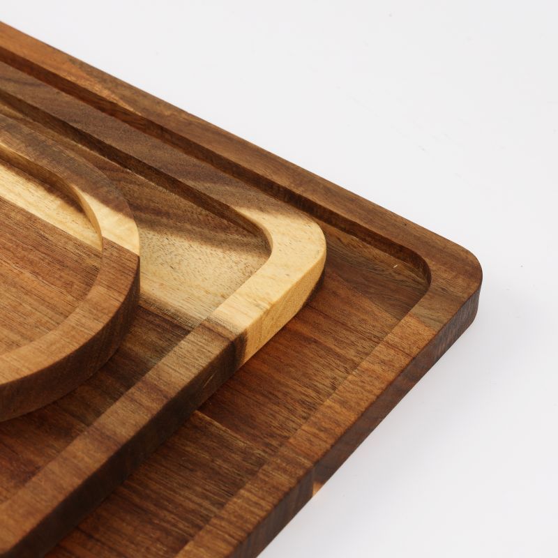 Ceruzo Dienbladen - Acaciahout -  Set Van 3