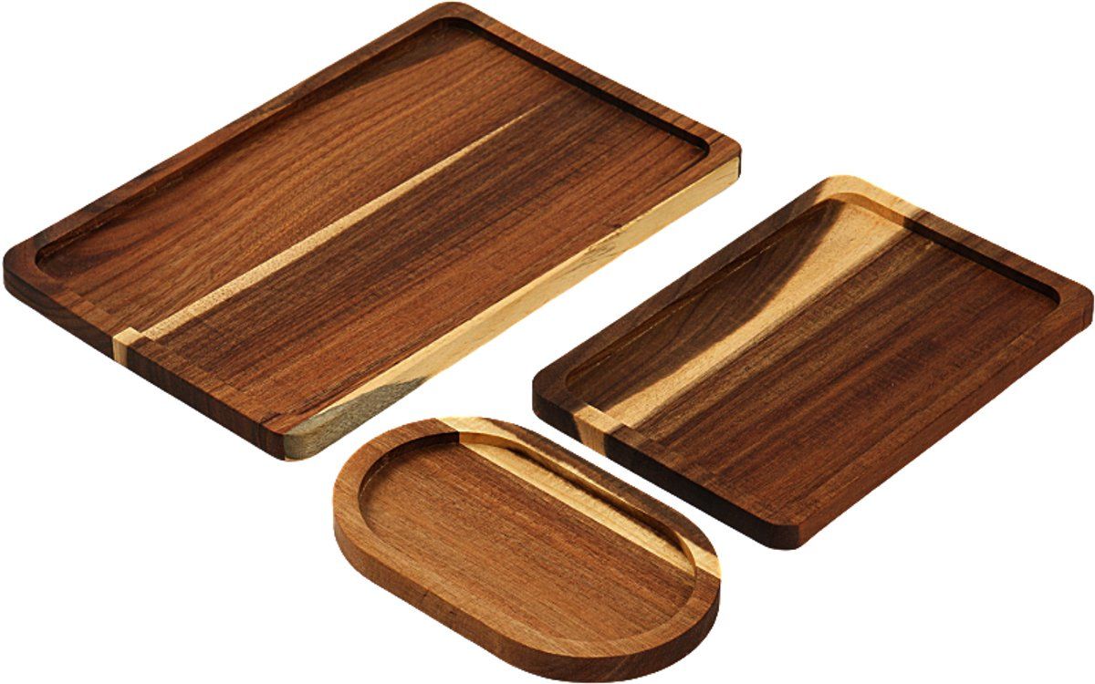 Ceruzo Dienbladen - Acaciahout -  Set Van 3