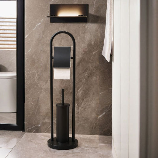 Ceruzo Toiletbutler Vrijstaand - Rvs -Zwart