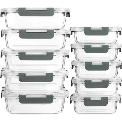 Ceruzo Meal Prep Bakjes - 10 Stuks Vershoudbakjes - Glas