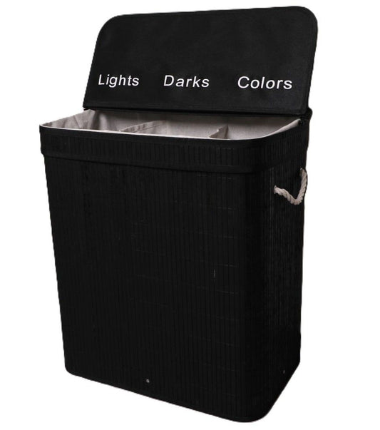 Ceruzo Wasmand Met 3 Vakken - Wassorteerder - Zwart