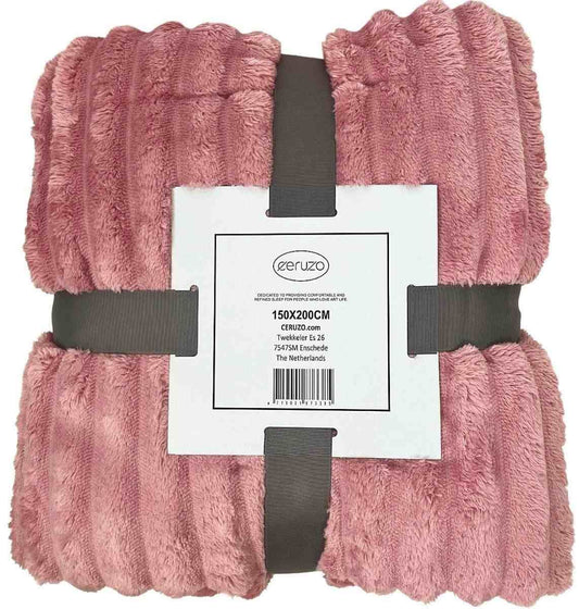 Ceruzo Fleece Deken - 150X200 Cm - Roze