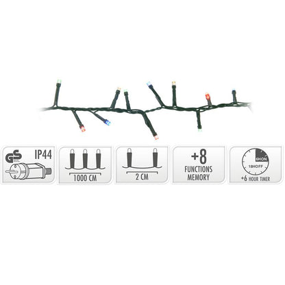 Micro Cluster Met Haspel - 500 Led - 10 Meter - Met Timer - Multicolor
