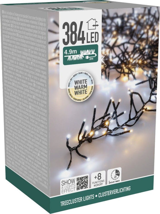 Treecluster Kerstboomverlichting - 384Led - Twotone