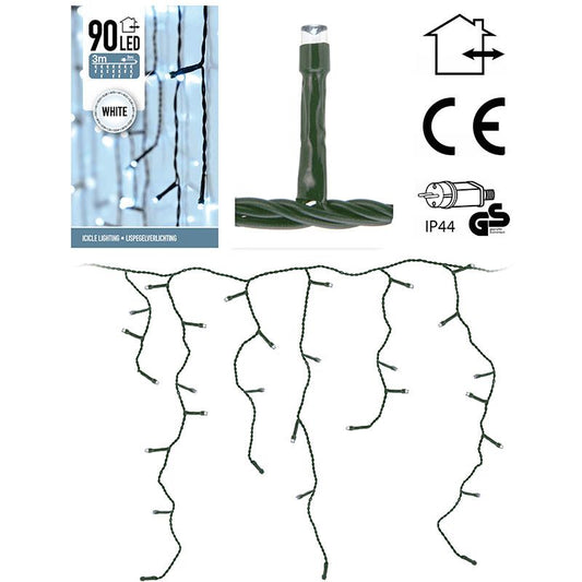 Ijspegel Verlichting - 90 Led - 3 Meter - Wit