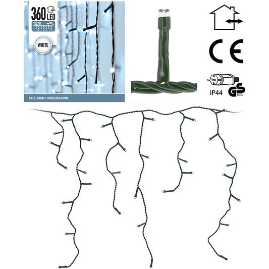 Ijspegel Verlichting - 360 Led's  -12 Meter - Wit