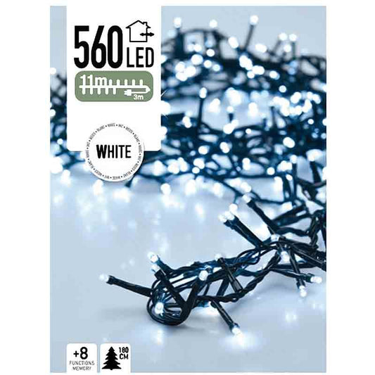 Micro Cluster 560 Led's - 11 Meter - Wit - 8 Functies + Geheugen