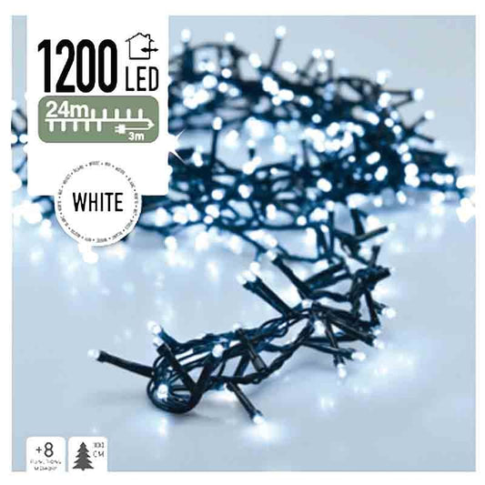 Decorativelighting Micro Cluster 1200 Led's - 24 Meter - Wit - 8 Functies + Geheugen