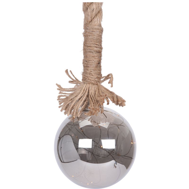 Glazen Bal Met 15 Led's - 10Cm - Met Timer