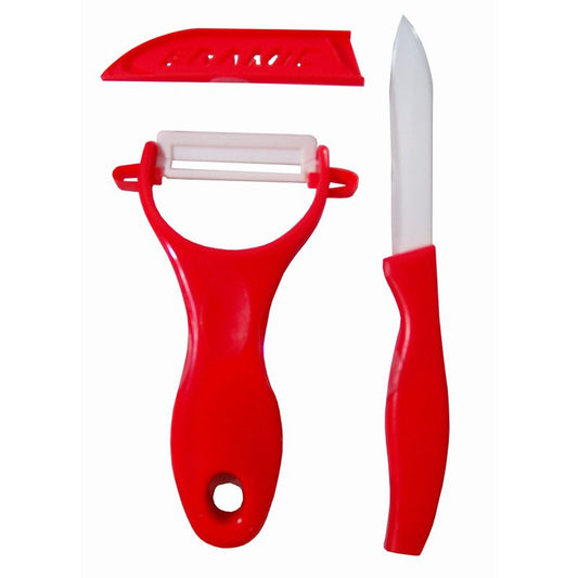 Excellent Houseware Keramische Schilmessen - Rood